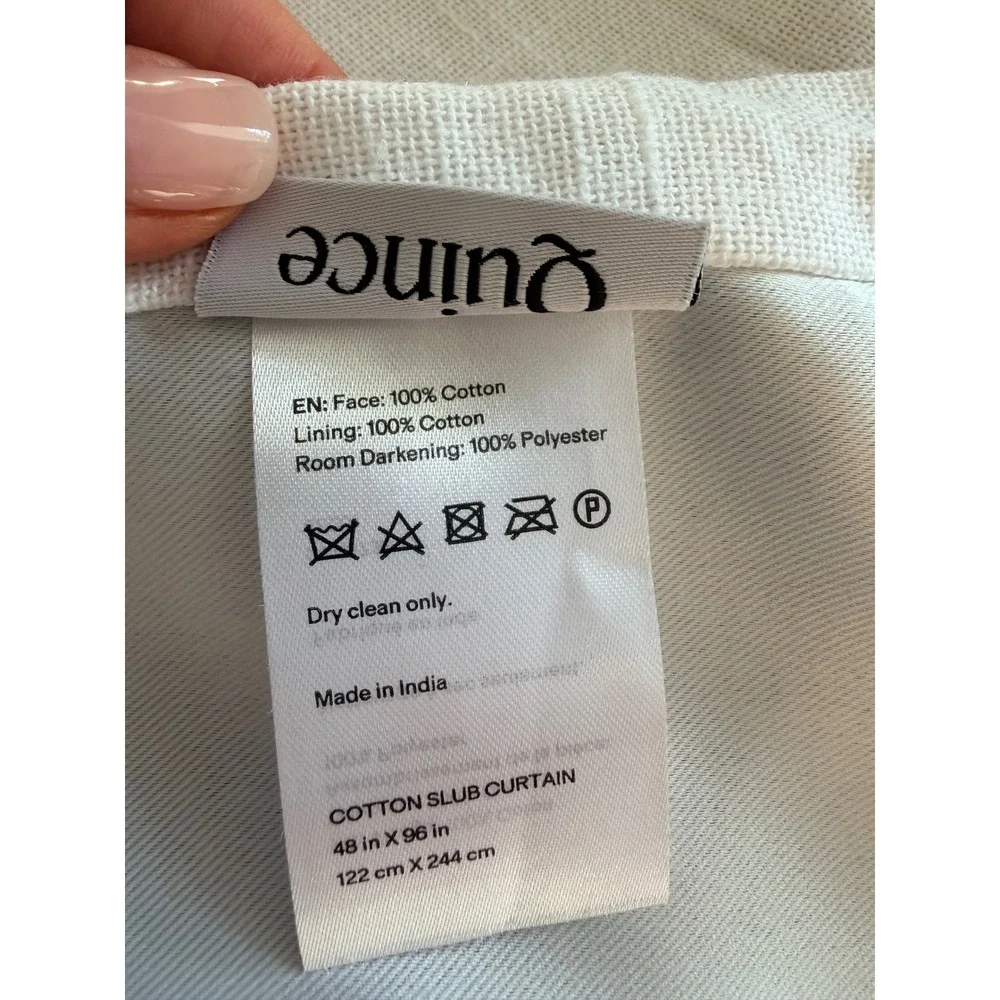 NWOT QUINCE White Slub Room Darkening Minimalist Boho Curtain 1 Panel 48X96 $70